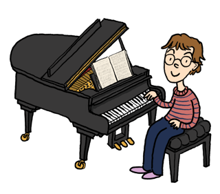 Piano lessons and music tuition illustration